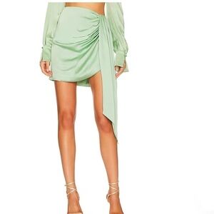Jonathan Simkhai Mae asymmetric-hem satin mini skirt